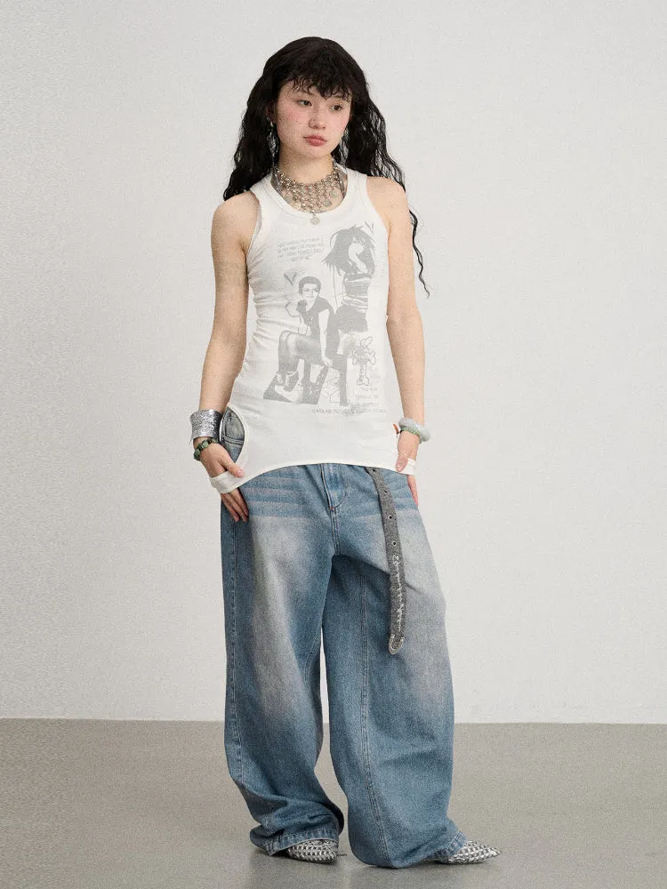 Achihara Wide-legged Light-tinted Jeans