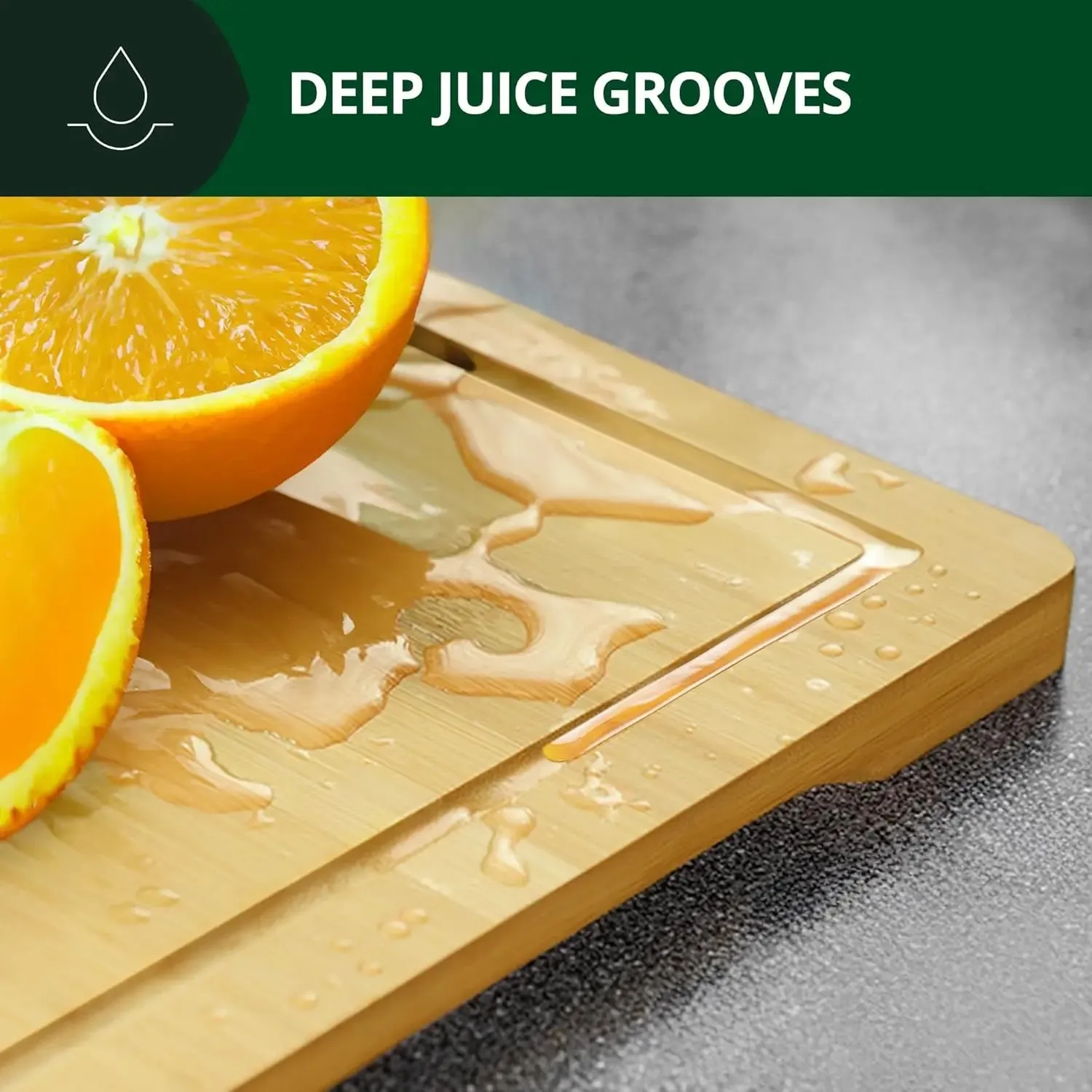 al Craft Wood Wooden Serving Boards For Kitchen Meal Prep&Bamboo Wood Cutting Board Set With Deep Juice Groove Side