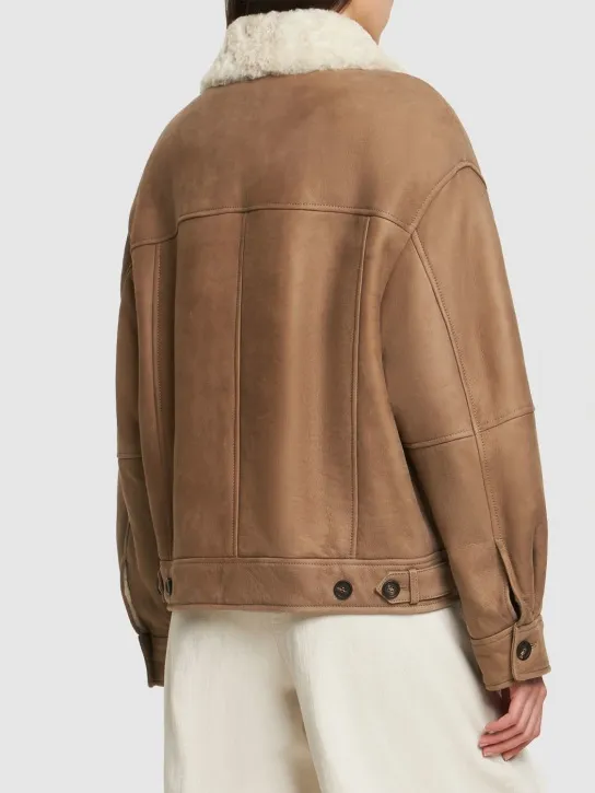 Brunello Cucinelli   Shearling leather jacket w/ zip 