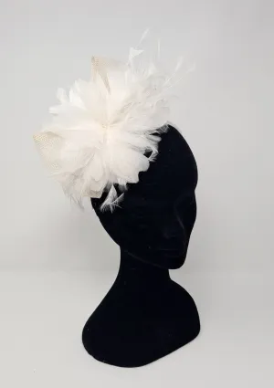 Ivory Bow Feather Hairband Fascinator