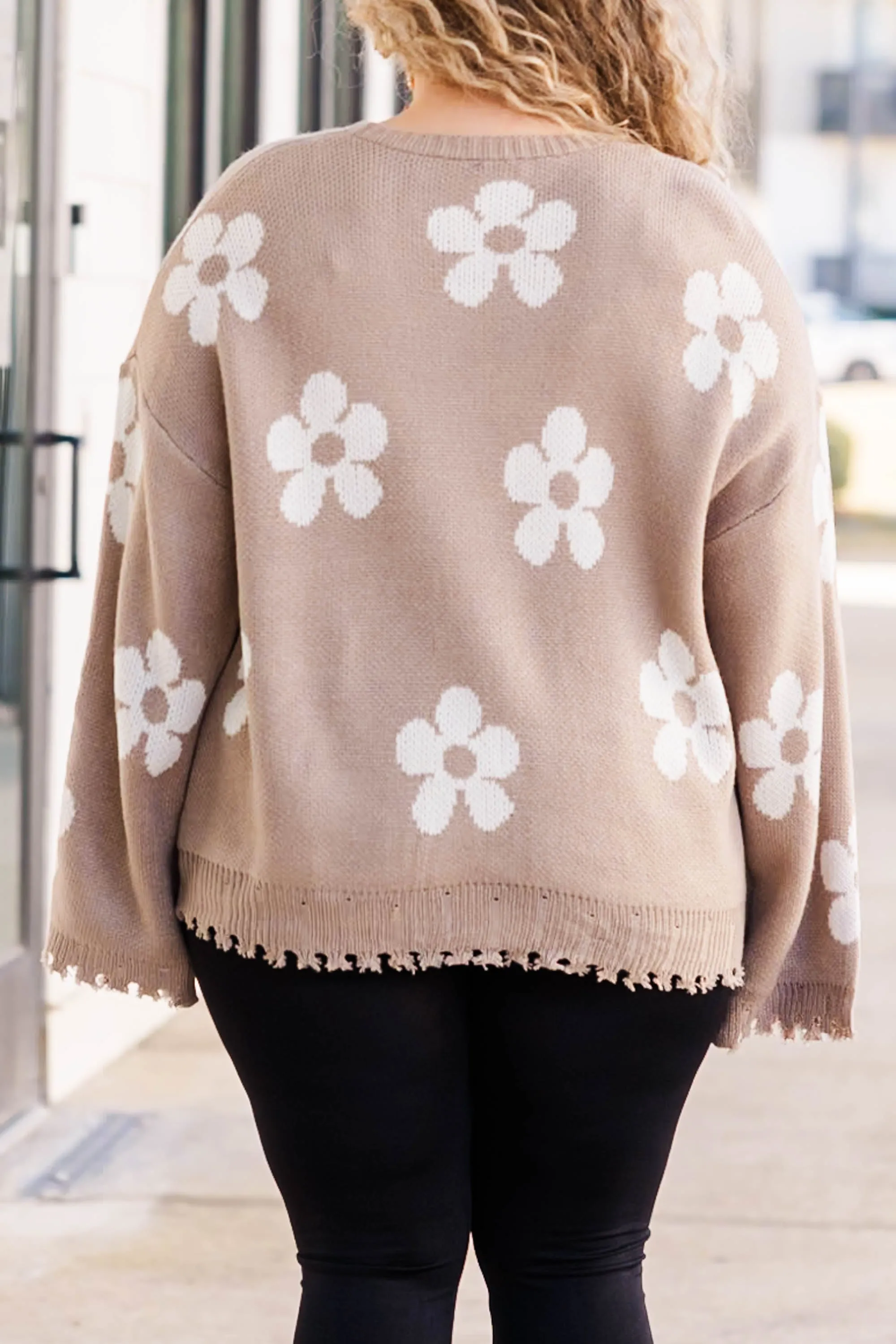 Leave Flowers Cardigan, Taupe