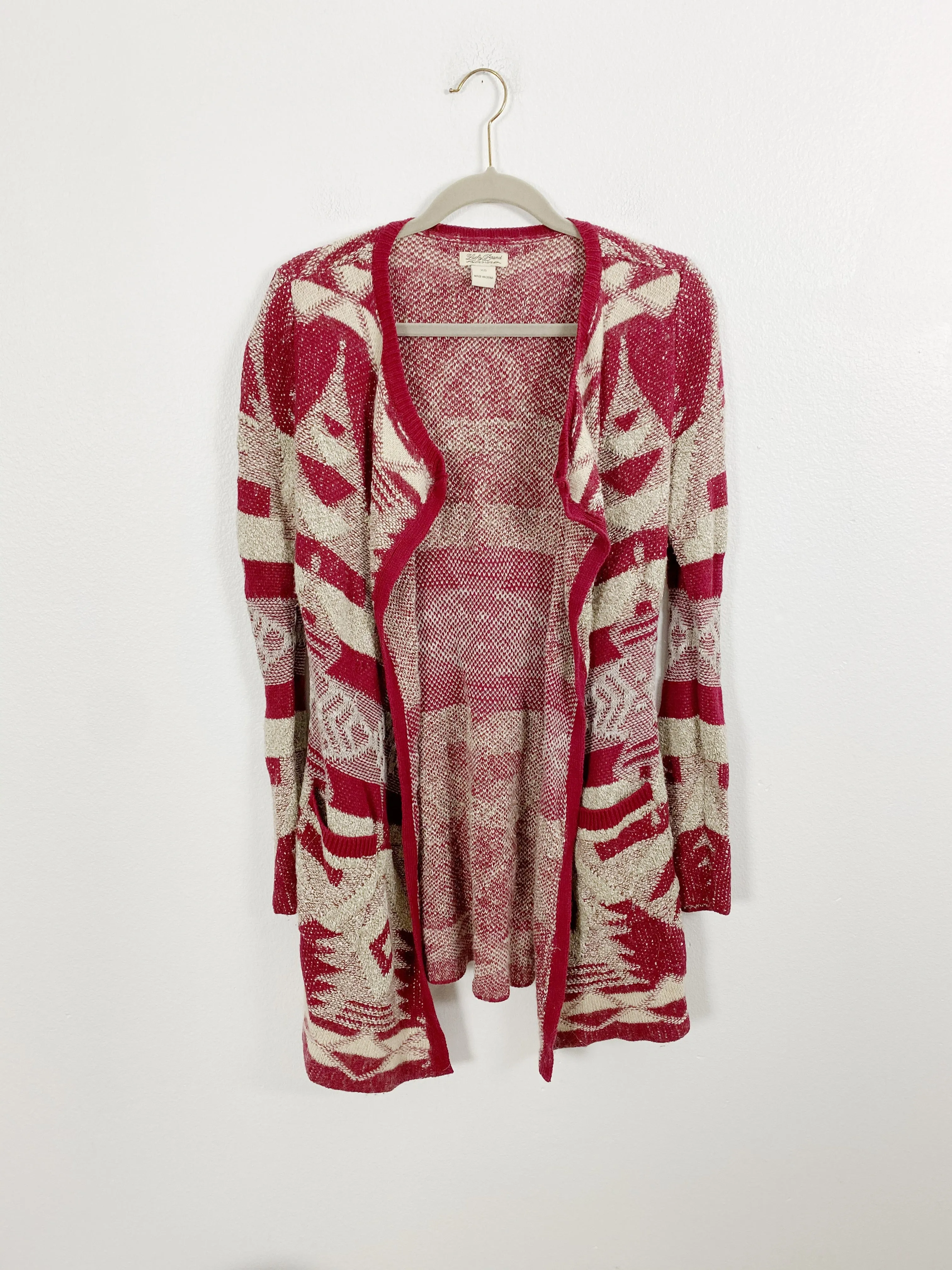 Lucky Brand Aztec knit Cardigan XS