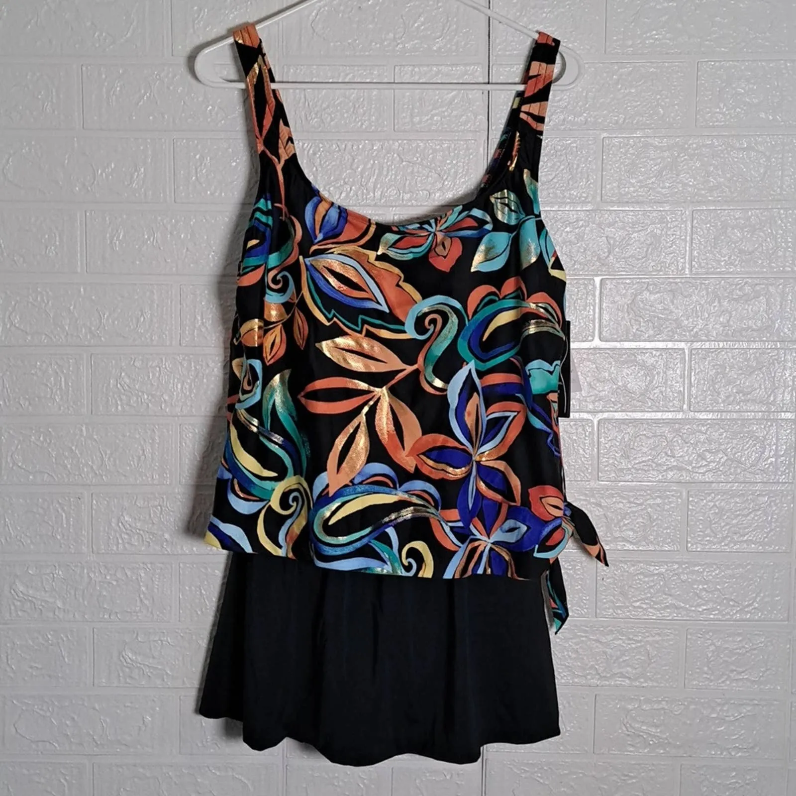 Maxine of Hollywood Watercolor Expressions Faux Skirtini Swim