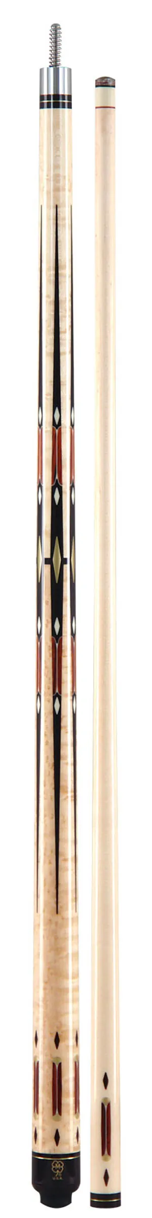 McDermott G Series Birdseye Maple Forearm with Cocobolo/Brass/Bone/Black Points and Inlays Pool Cue - G709