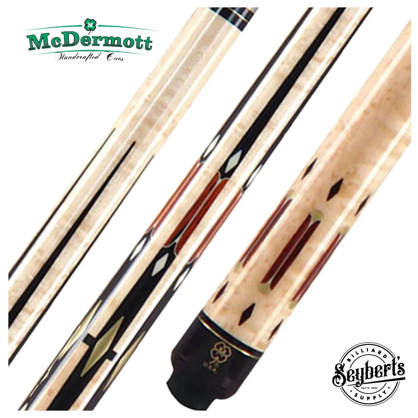 McDermott G Series Birdseye Maple Forearm with Cocobolo/Brass/Bone/Black Points and Inlays Pool Cue - G709