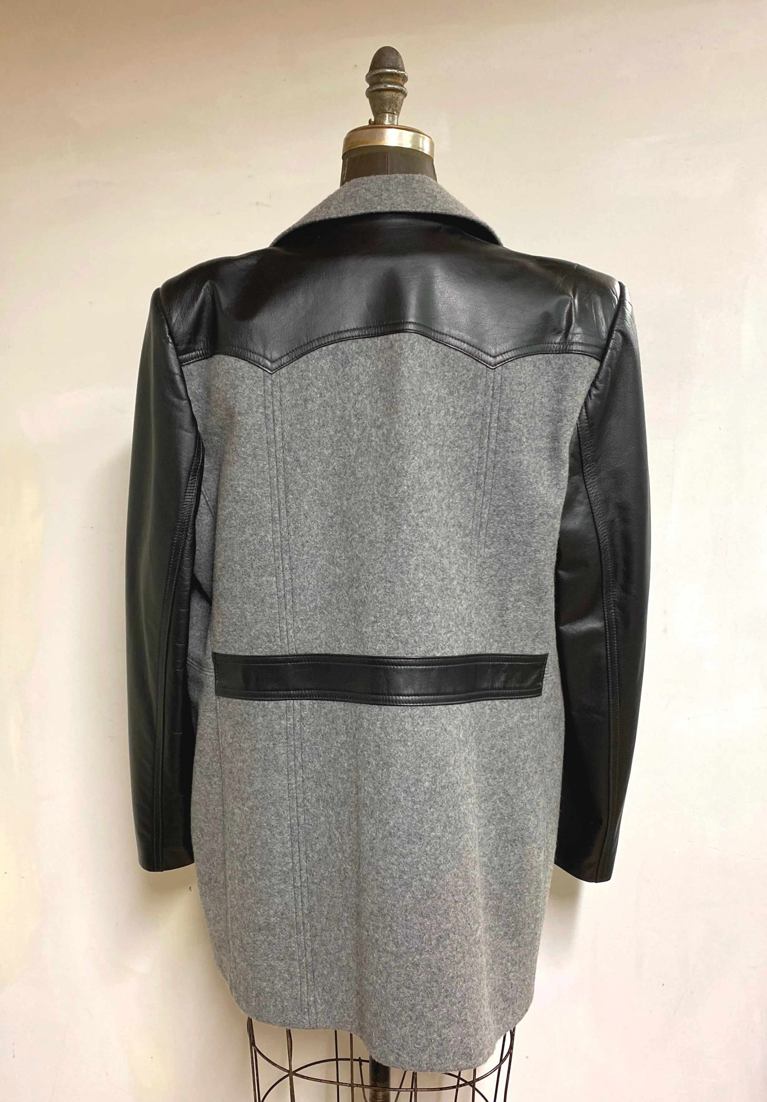 Men's Leather Western Style Car Coat- Style #AB124C