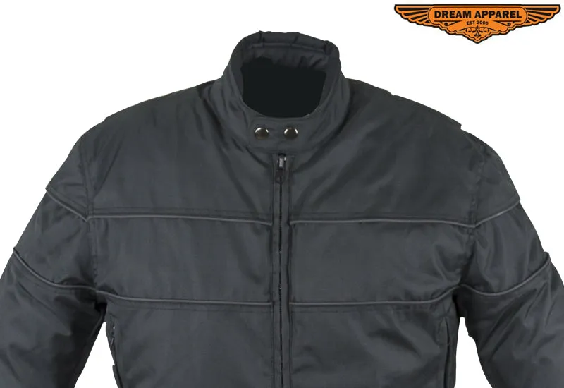 Mens Textile Jacket With Reflective Piping