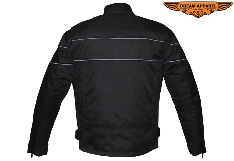 Mens Textile Jacket With Reflective Piping