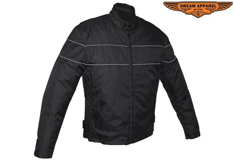 Mens Textile Jacket With Reflective Piping