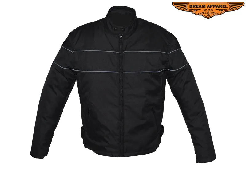 Mens Textile Jacket With Reflective Piping