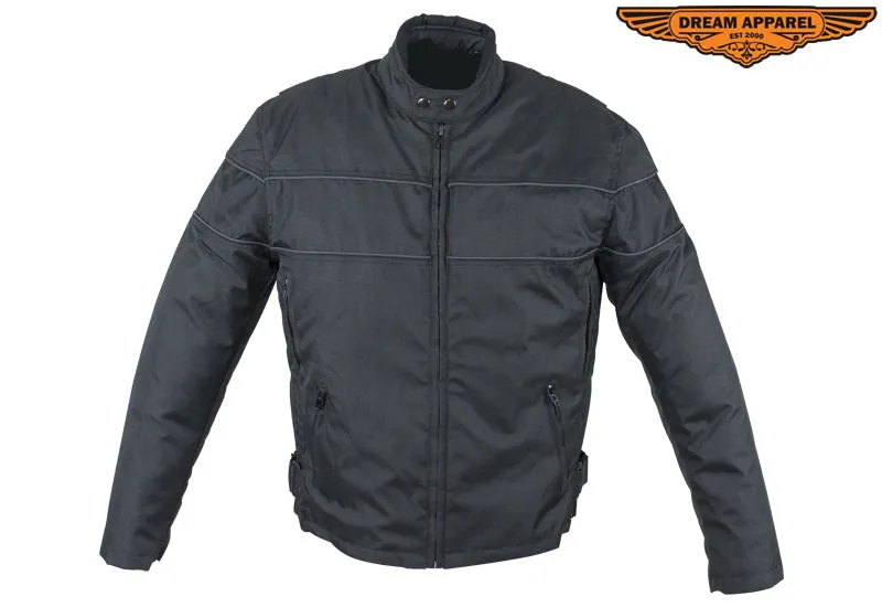 Mens Textile Jacket With Reflective Piping