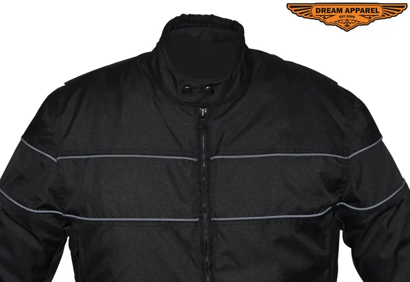Mens Textile Jacket With Reflective Piping