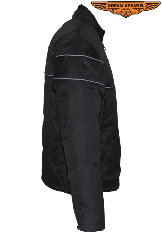 Mens Textile Jacket With Reflective Piping