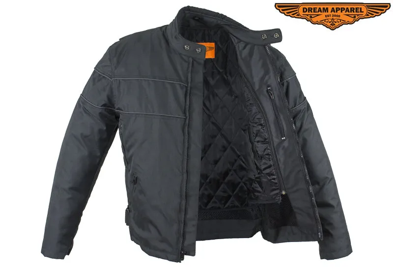 Mens Textile Jacket With Reflective Piping