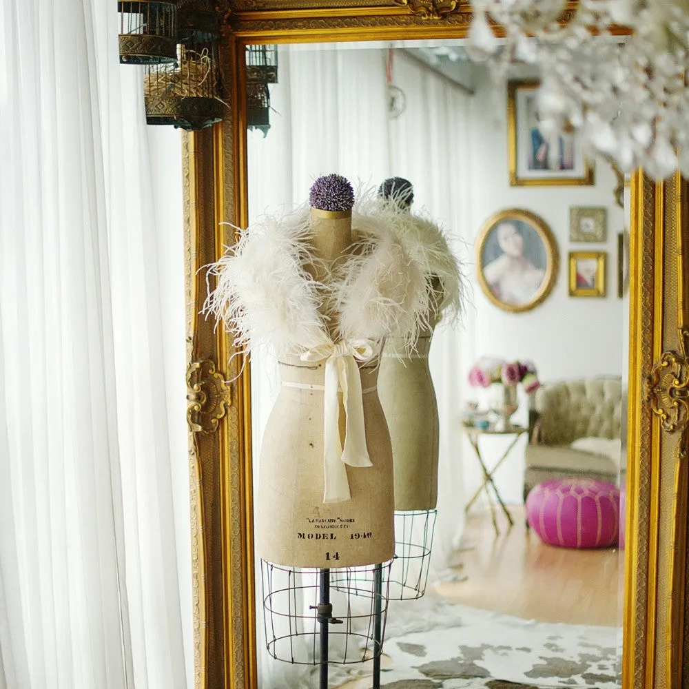 Ostrich feather shrug