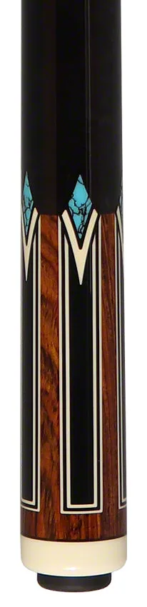 Pechauer Pro Series Cocobolo with Sim. Ebony/Ivory Points and Ebony Stained Maple Wrapless Pool Cue - P17N