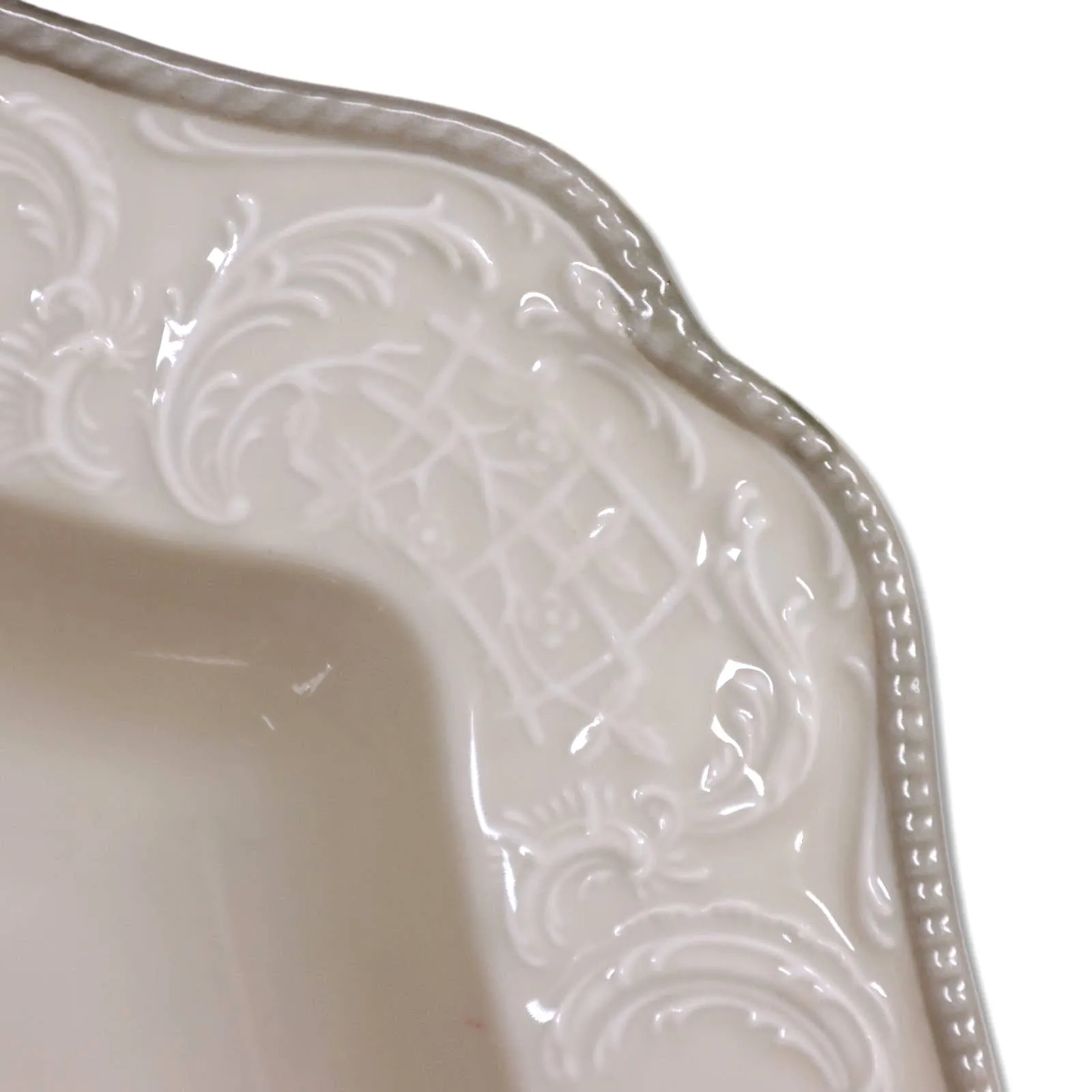 Rosenthal Sanssouci Ivory Green Trim R2343 11" Square Serving Bowl China 1941