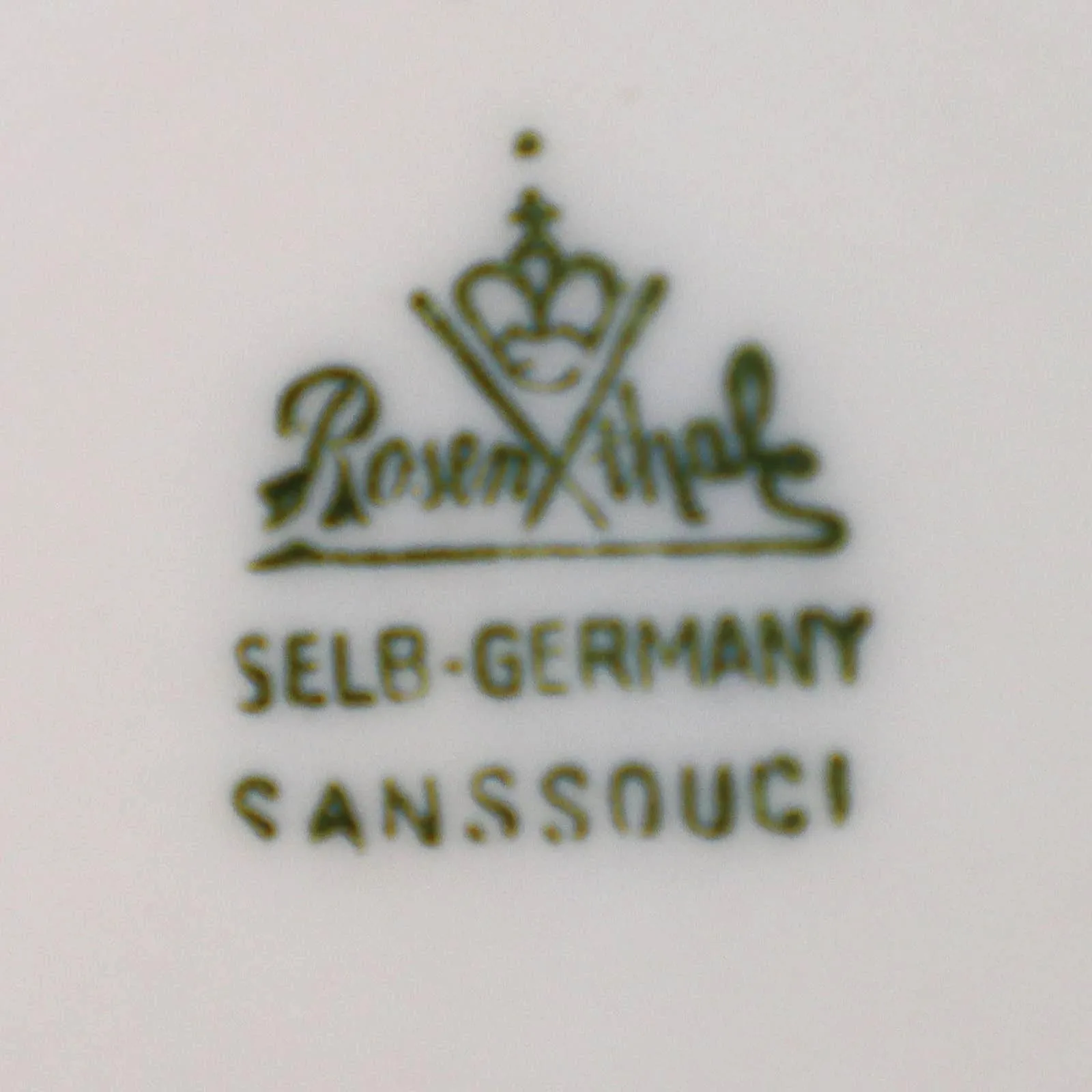 Rosenthal Sanssouci Ivory Green Trim R2343 11" Square Serving Bowl China 1941