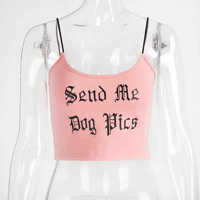Send me dog pics crop tank top
