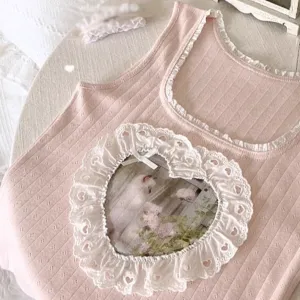 Siamese Kittens, Roses, and Lace         Top Kawaii Academia Y2K Cottagecore Coquette Fairycore Dollette Princesscore