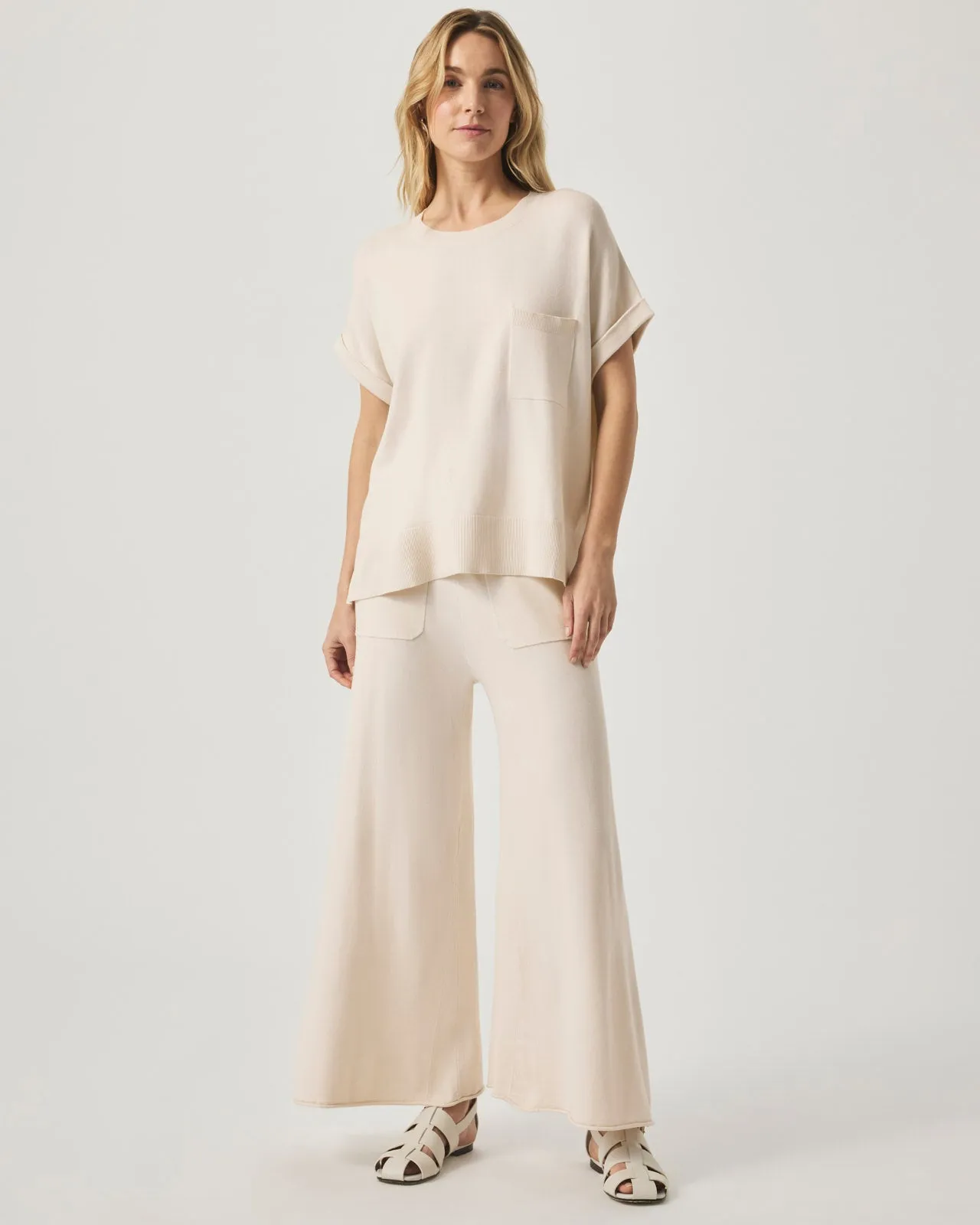Veronica Short Sleeve Pocket Sweater