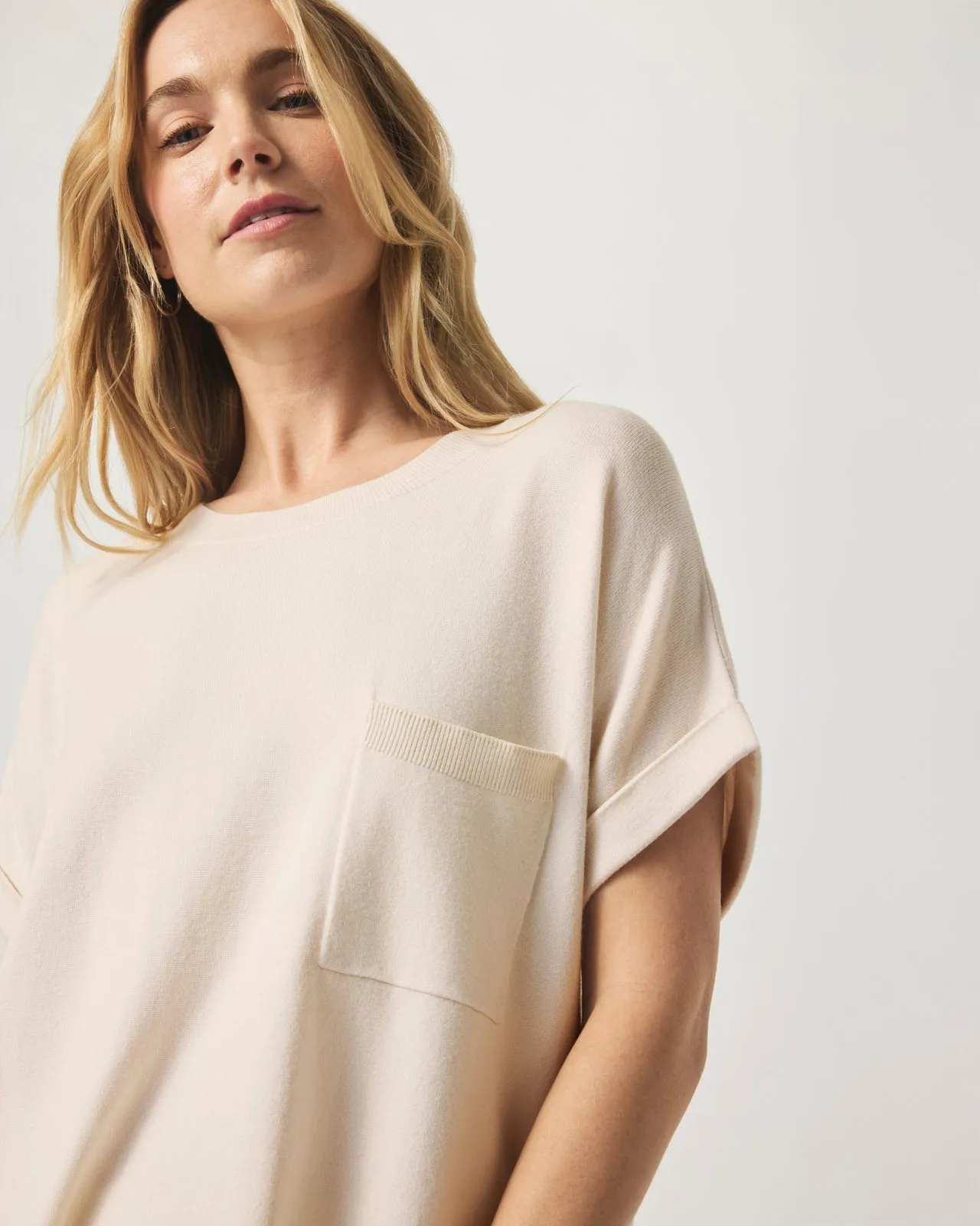 Veronica Short Sleeve Pocket Sweater