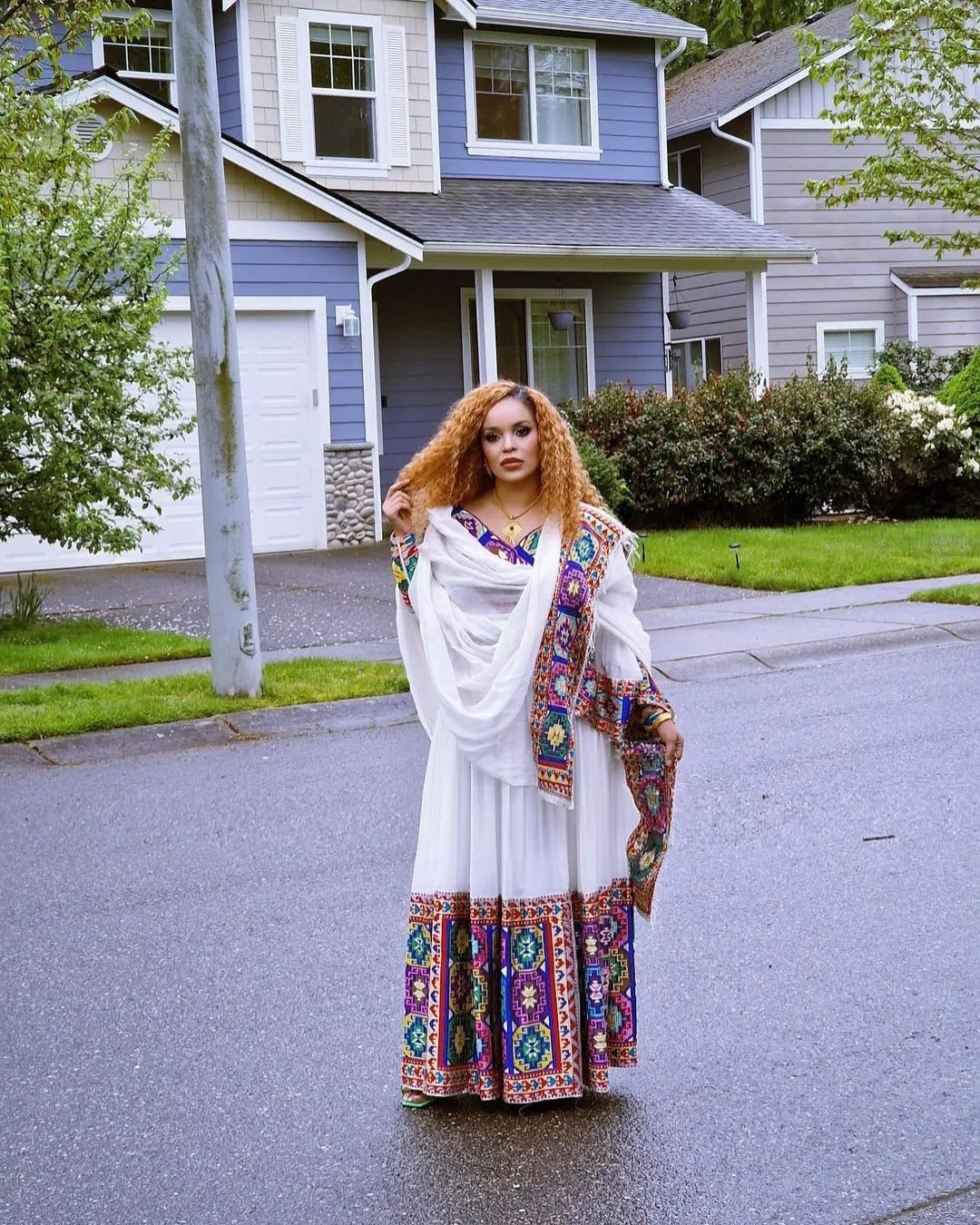 Vibrant and Detailed Habesha Dress Elegant Cultural Ethiopian Dress